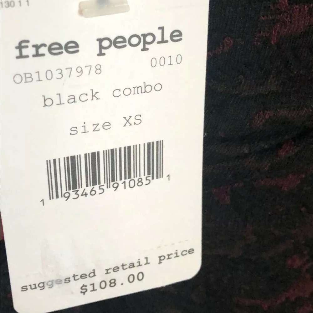 FREE PEOPLE Sunset Mini Dress COLOR BLACK COMBO SIZE XS NWT ($108) - Picture 6 of 7